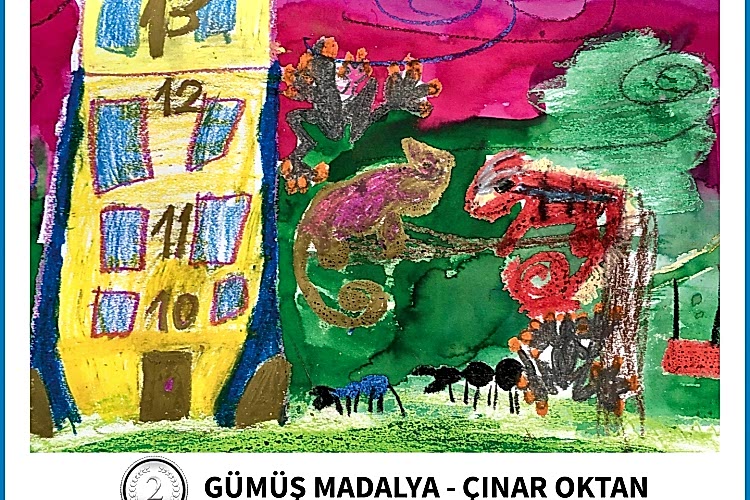 ÇINAR OKTAN - GÜMÜŞ MADALYA 2021 Gaziantep Mizyal Sanat 33. Çocuk Resimleri Yarışması